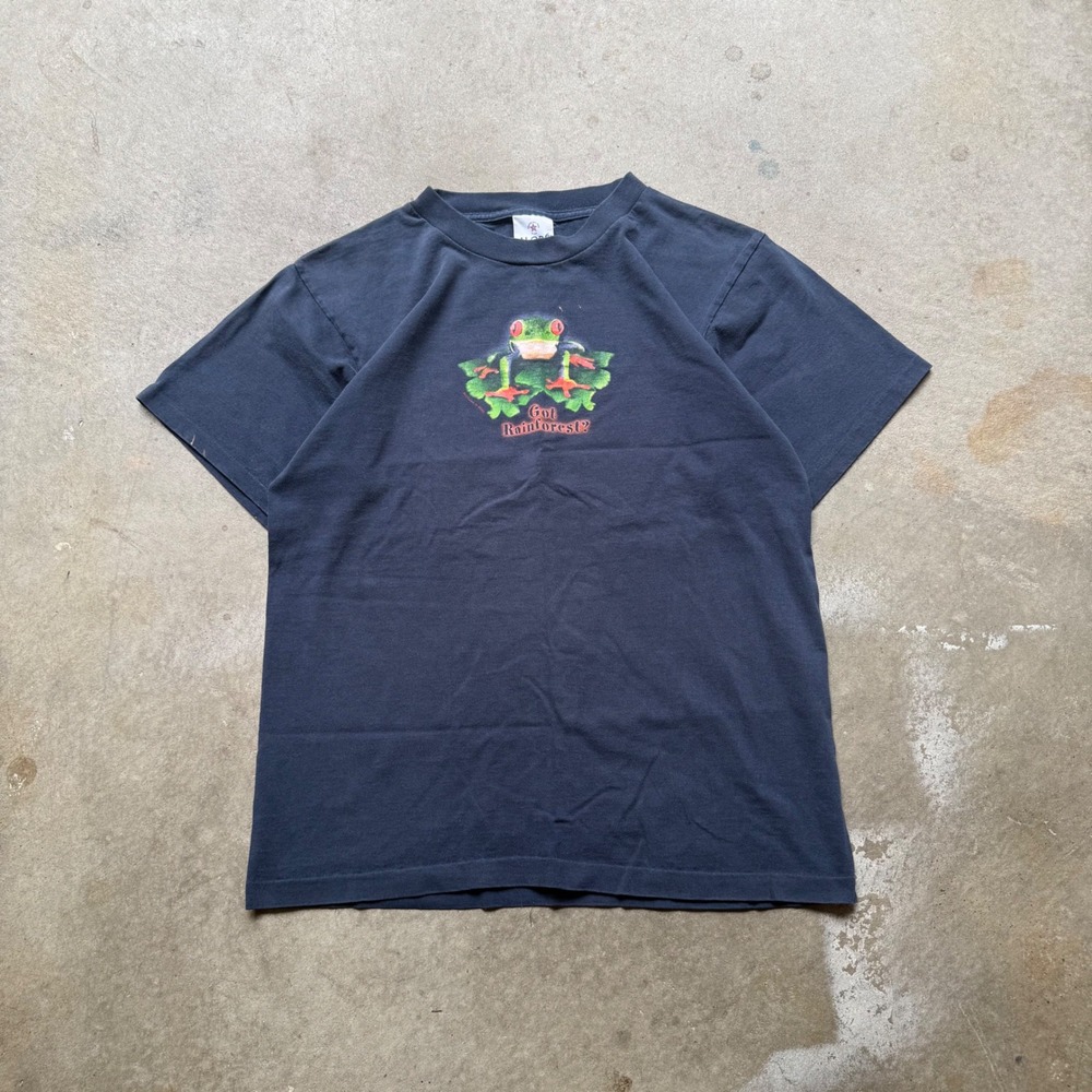 Vintage Got Rainforest Tree Frog T Shirt Navy Blue Made in USA Mens M